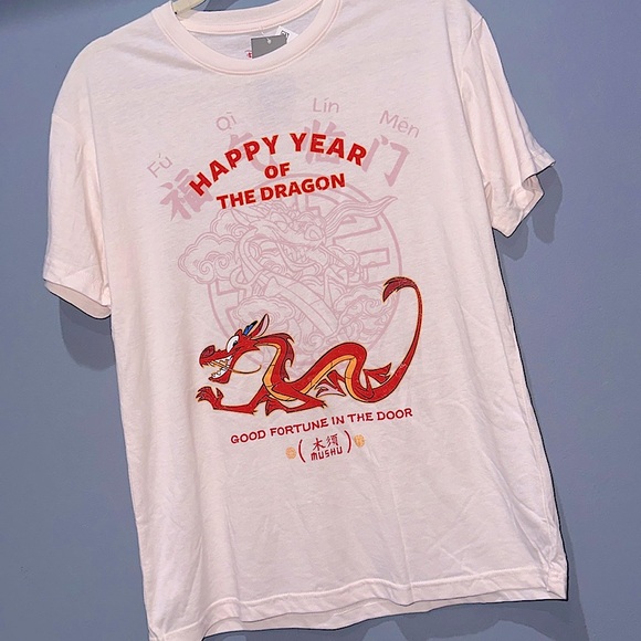 Disney Princess Mulan 🌸 Happy Year Of the dragon MUSHU graphic tshirt - Picture 1 of 8